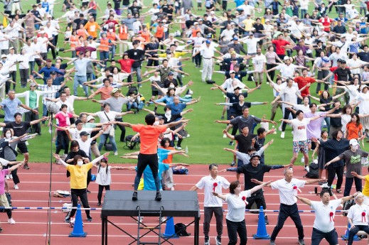 ラジオ体操風景