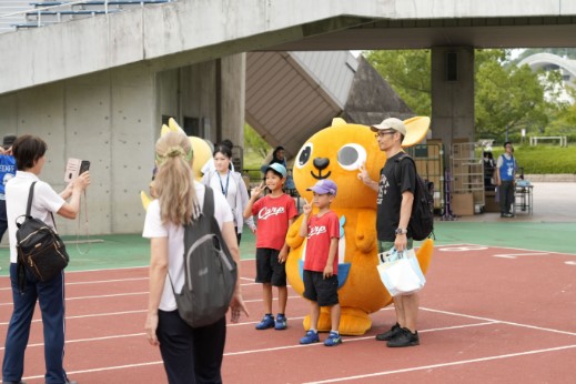 かんぽくん・ゆめちゃん記念撮影