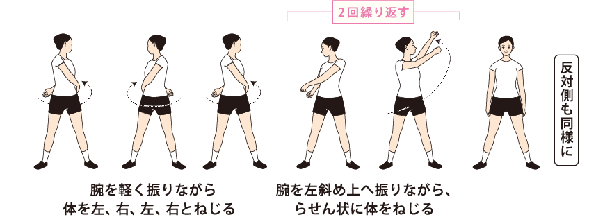 図解 ラジオ体操第一 立位 かんぽ生命