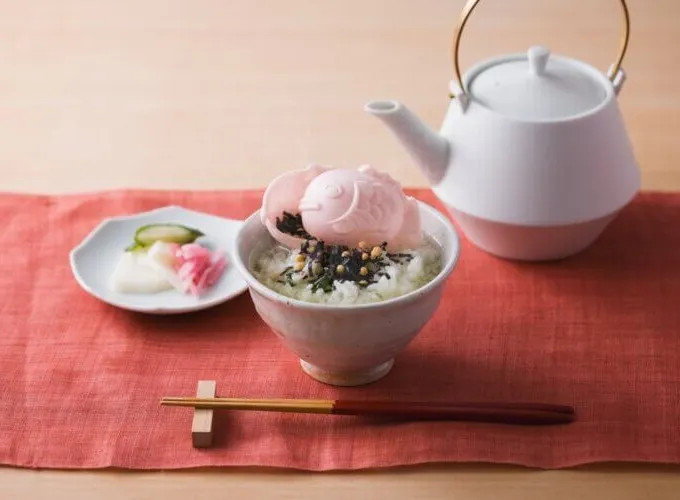 紅白もなか茶漬け