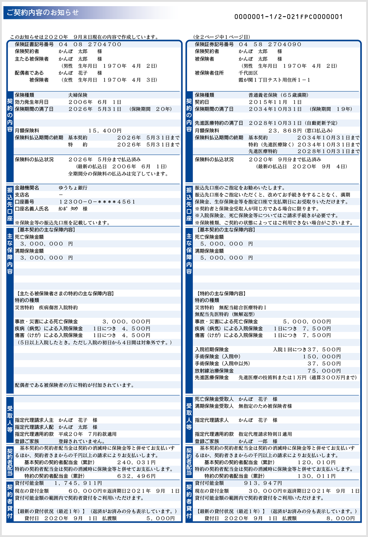 送付物のご案内 かんぽ生命