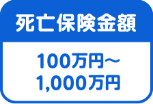 死亡保険金額は100万円～1,000万円