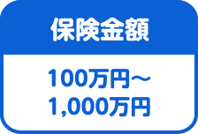 保険金額は100万円～1,000万円