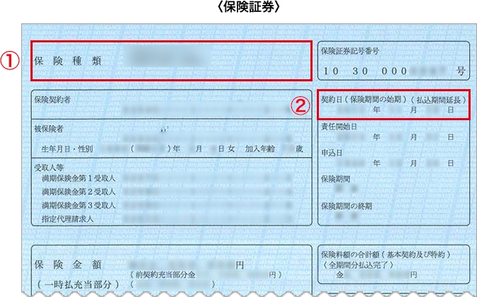 ＜保険証券＞