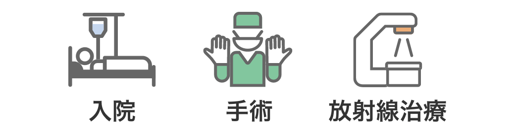 入院、手術、放射線治療のイメージ画像